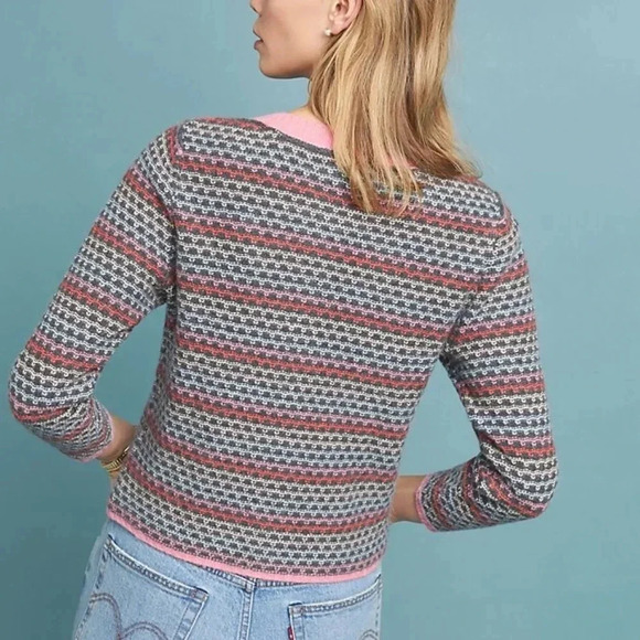 Anthropologie  Eastmade Striped Cashmere Cardigan - Picture 3 of 11